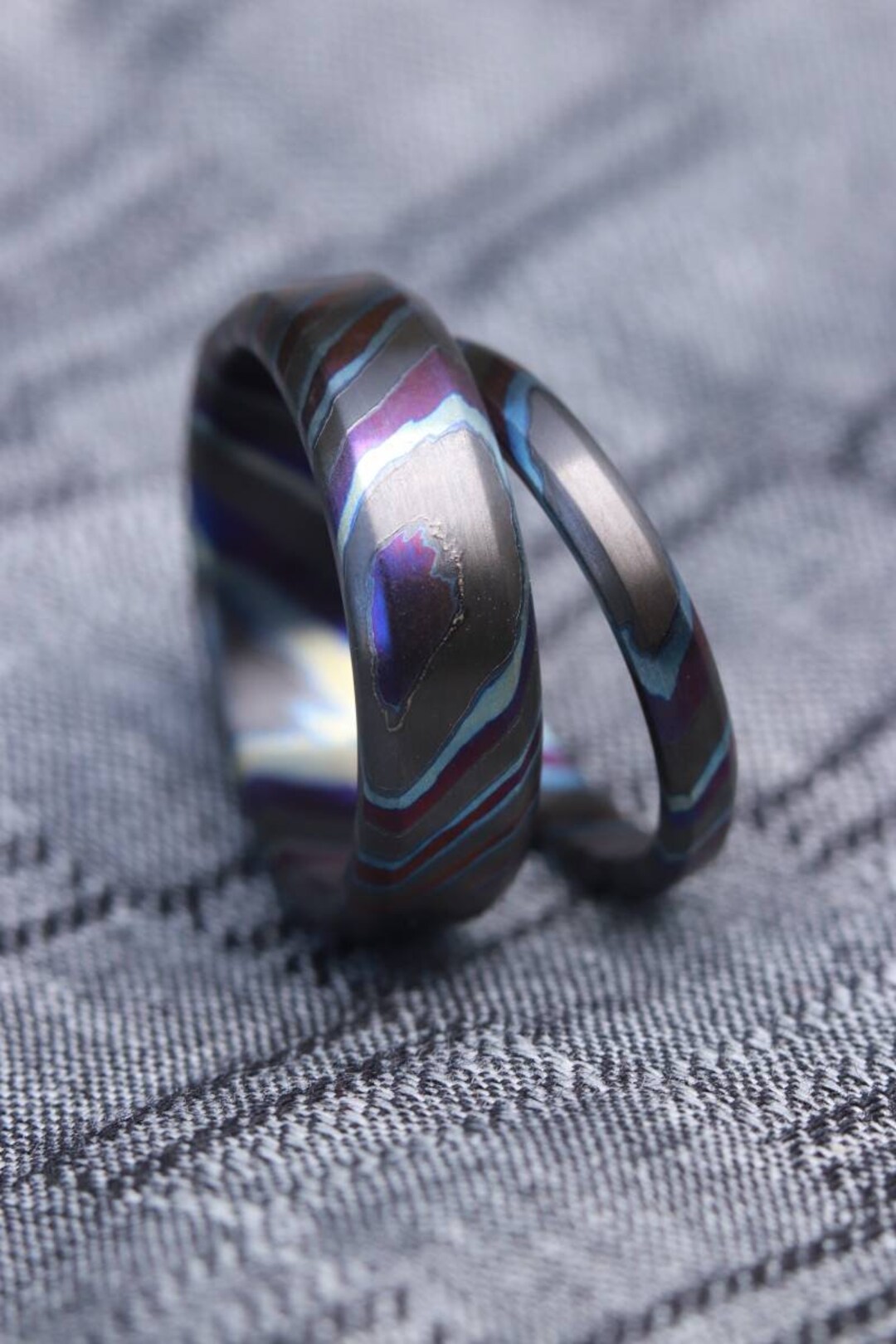 Zrti Set Timascus Rings Customizable - Etsy
