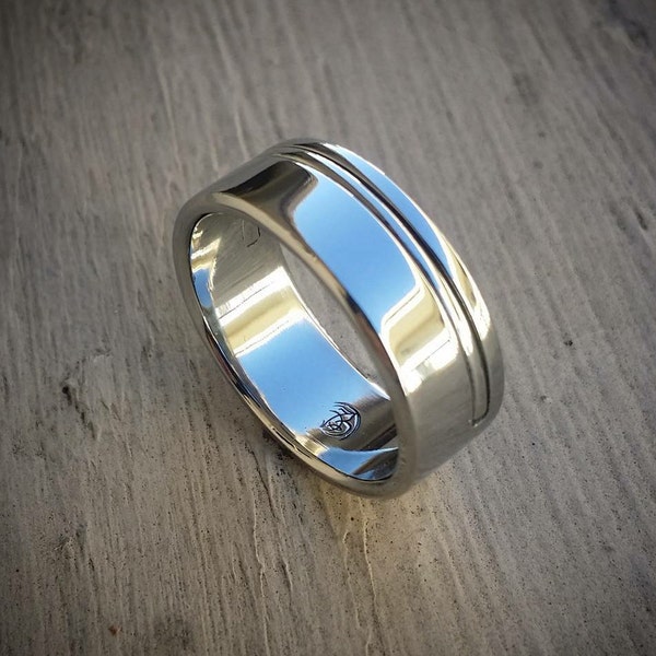 09 "EQUIPOISE" handmade stainless steel ring (not casted) hypoallergenic wedding band mens rings