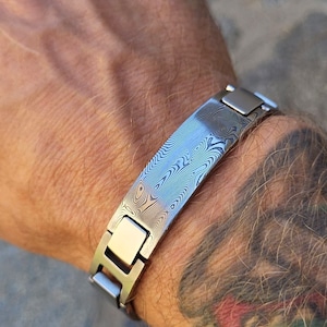 Damascus bracelet damasteel cuff