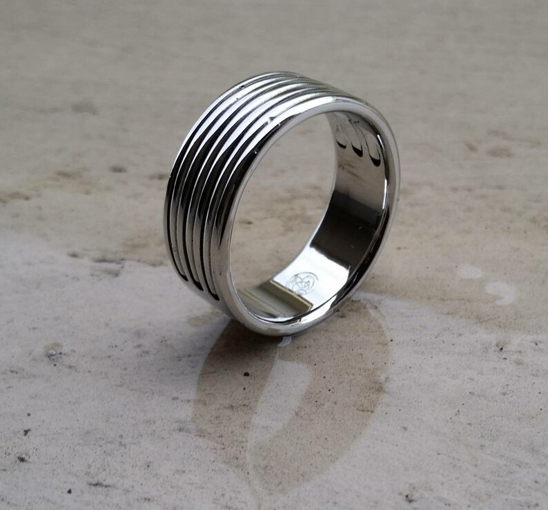 29 TRIPLEX handmade stainless steel ring not casted womens jewelry hypoallergenic rings image 1