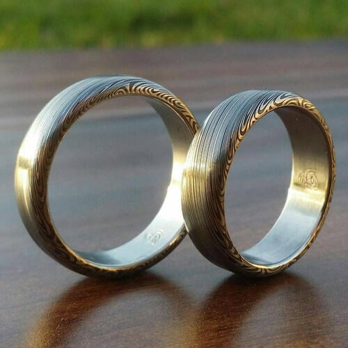 Genuine Stainless Damascus Steel Ring PD25 Etsy