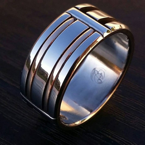 26 "TUN" Bronze & Stainless handmade ring  (not casted)