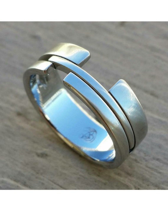 16 "TETRIS" handmade stainless steel ring (not casted)