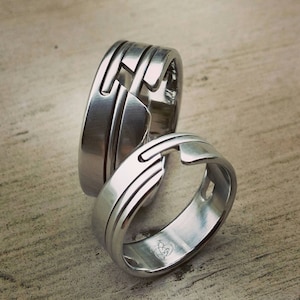 His & Her&#39;s &quot;APPROXI&quot; set muliple options available  (hypoallergenic- handmade) stainless steel his and hers ring set womens rings
