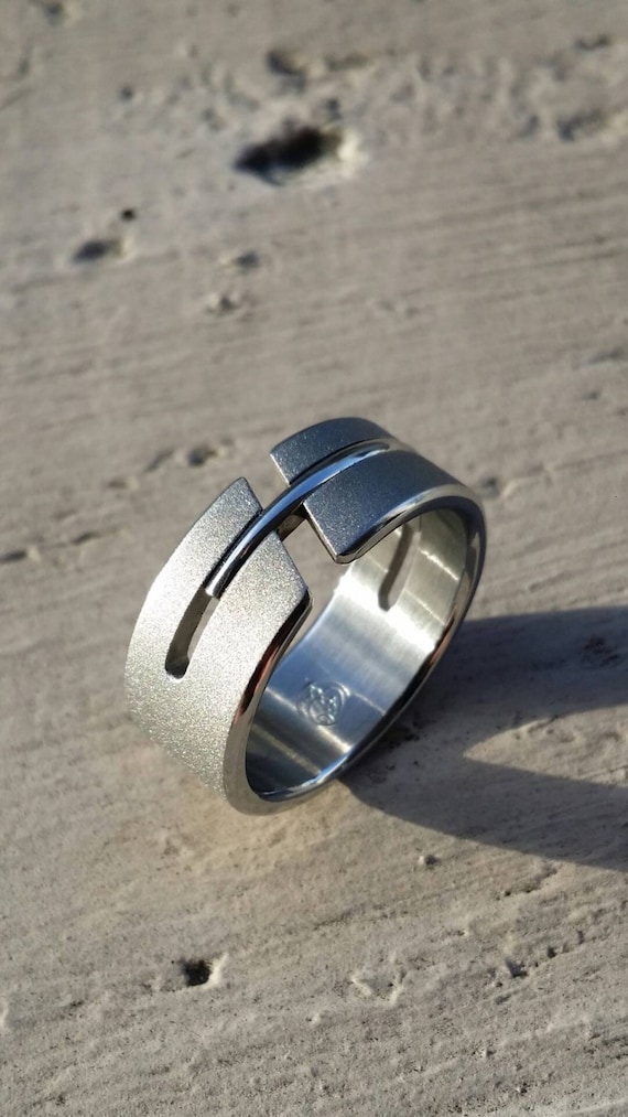 11 "DEBONAIR" handmade stainless steel ring (not casted) hypoallergenic mens rings wedding band mens rings