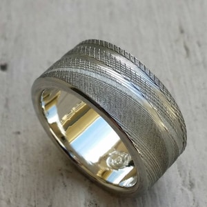 Gold & Stainless Damascus 10mm (Customizable band)