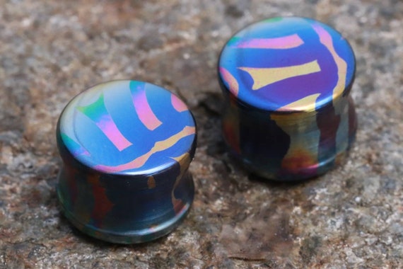 Titanium plugs gauge ear plugs timascus plug ear rings