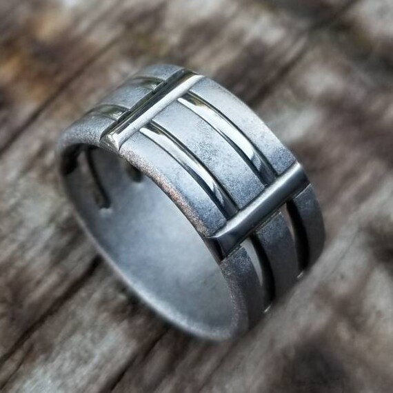 30 "TRESTLE" handmade stainless steel ring (not casted) mens rings, hypoallergenic ring