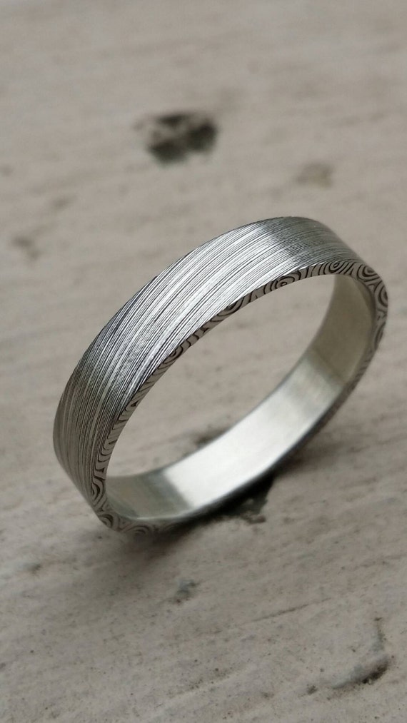 Women's Stainless Damascus "leaf" pattern ring