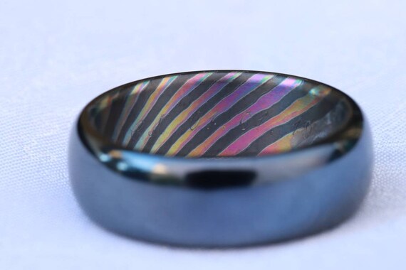 Anello in tanio nero da 8MM per uomo ragazzi anelli semplici in