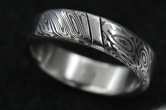 Damascus steel ring Stainless steel Damascus 6mm ring! Mens wedding band wedding ring, damascus ring, mens rings