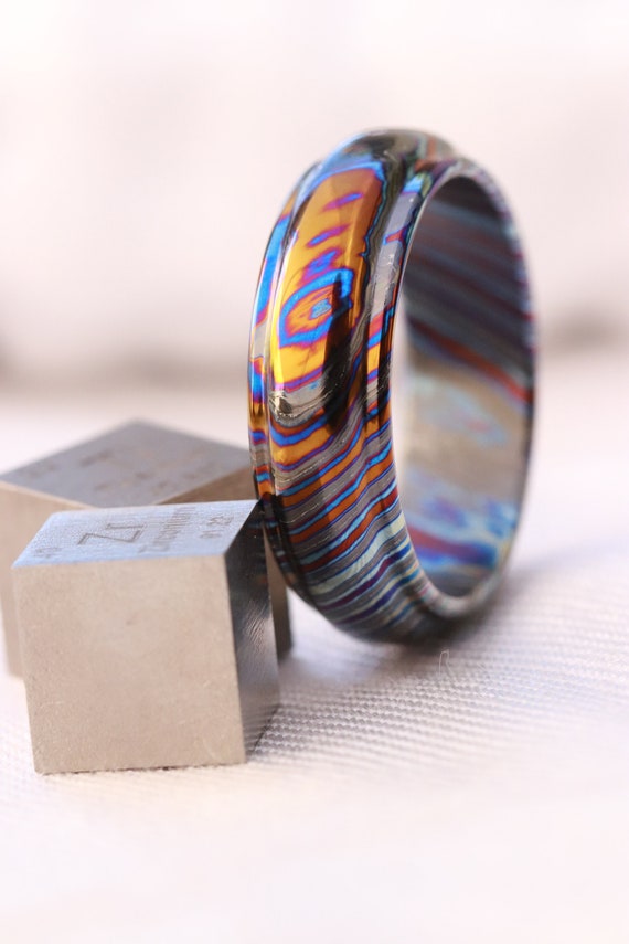 Timascus ring customizable 6mm- 8mm zrti ring mokuti zirconium ring