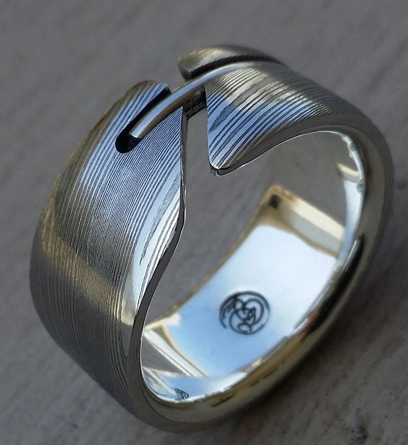 Stainless Steel Damascus & Gold Etsy