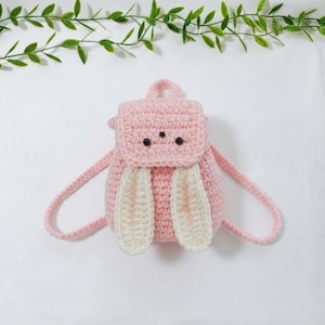 Crochet Bunny Backpack Pattern, Amigurumi School Bag Tutorial (PDF Download)