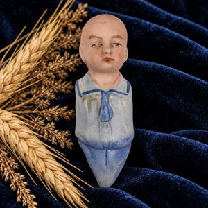 Excavated Limbach Porcelain Sailor Boy Doll | Antique German Bisque Figure | 544/0 | 2" Dollhouse Doll | Altered Art