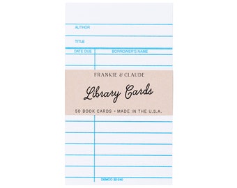 CLASSIC WHITE Library Cards. Set of 50 classic library cards. Stationery. Back to school supplies.
