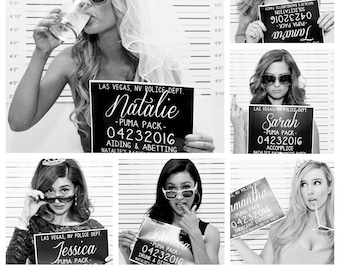 Custom Bachelorette Party Mugshot Signs (Printable PDF)