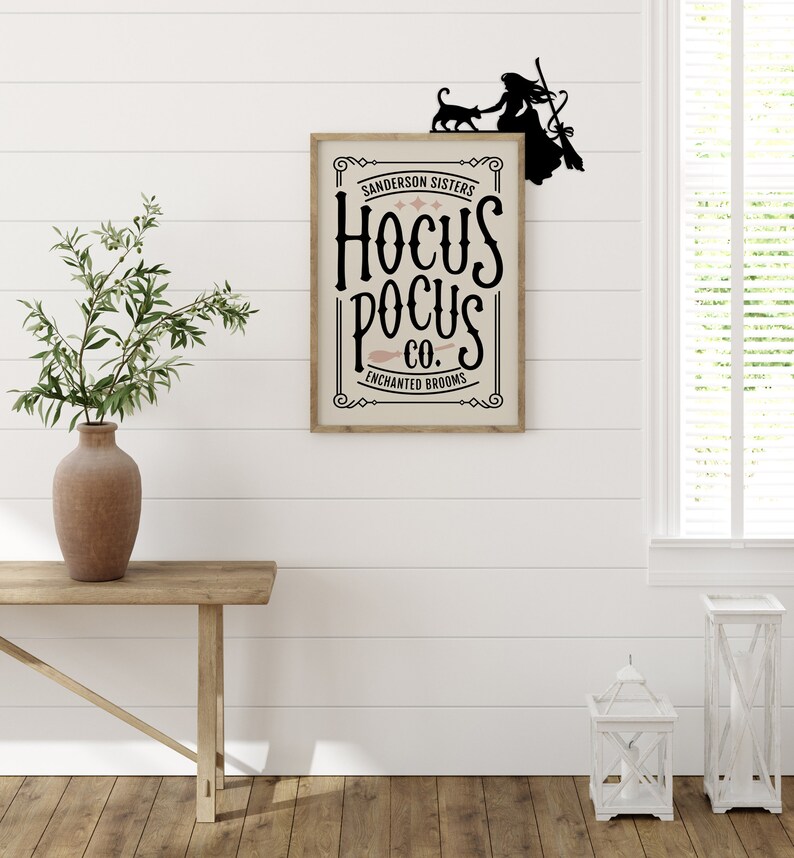 Halloween door corner sign Fall decor ideas for the home Hocus Pocus decor Halloween witch aesthetic Sanderson sisters image 5