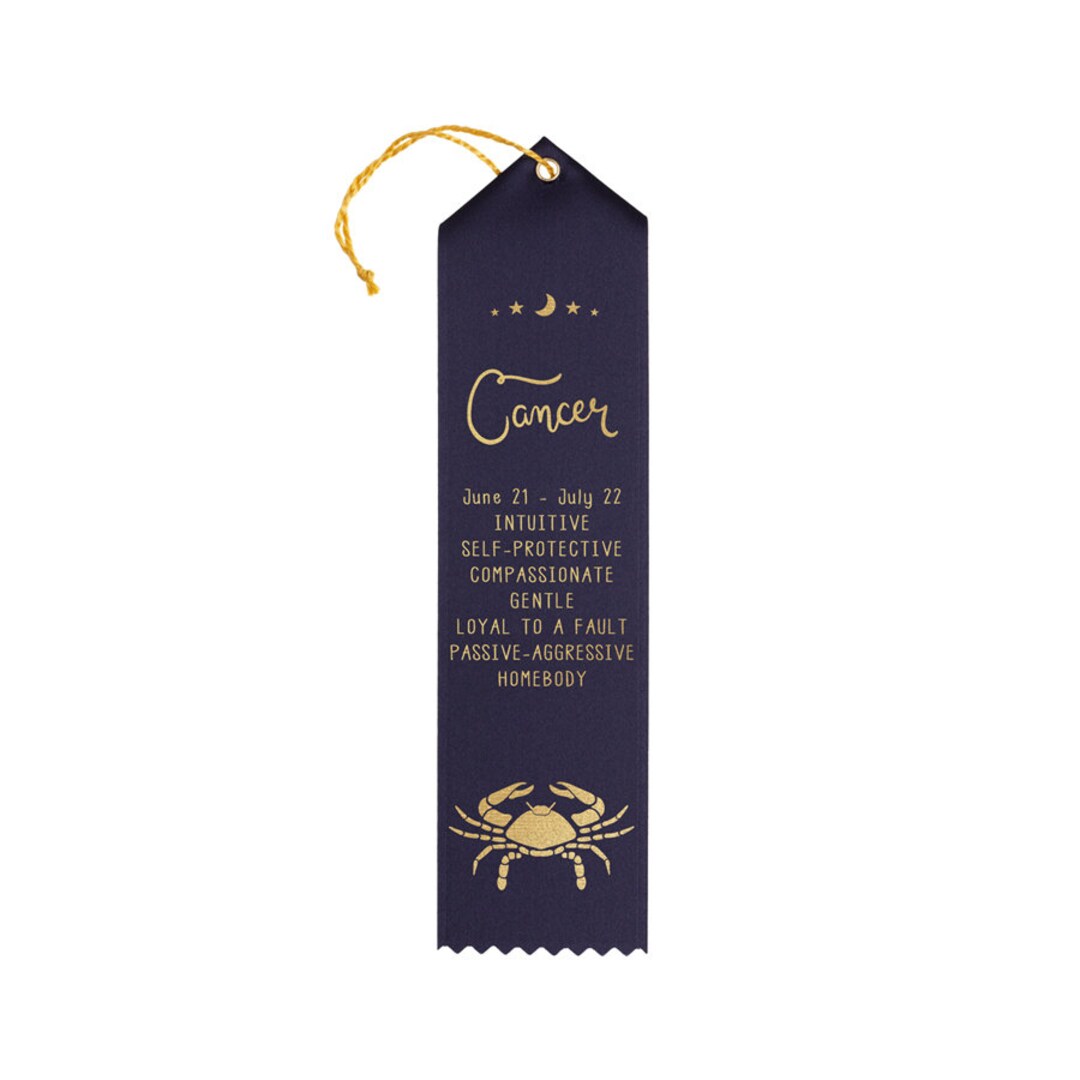 CANCER Birthday Award Ribbon. Zodiac Birthday Gift. Zodiac Etsy