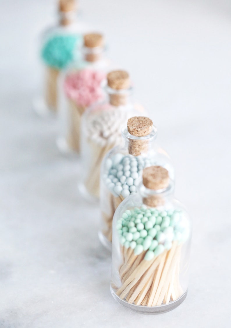 BLACK Colored Matches in a Glass Jar Etsy