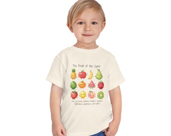 Maglietta cristiana per bambini con il frutto dello Spirito Santo / Maglietta cristiana colorata con frutta per bambini