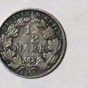 German Empire Half Mark, 1906, Silver