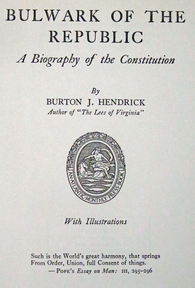 Bulwark of the Republic by Burton J Hendrick, 1937 - Etsy