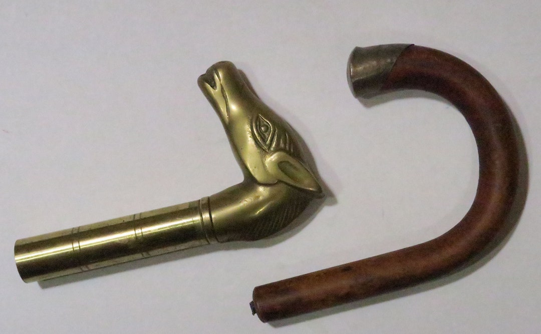 Cane Heads 1 Brass and 1 Wood Etsy