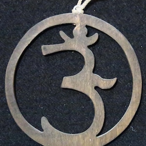 Om Symbol Wood Pendant, hand made