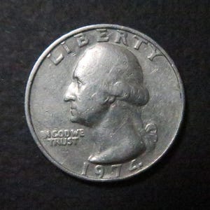 Trimestre américain 1974 - Pas de marque d'atelier, pièce d'erreur