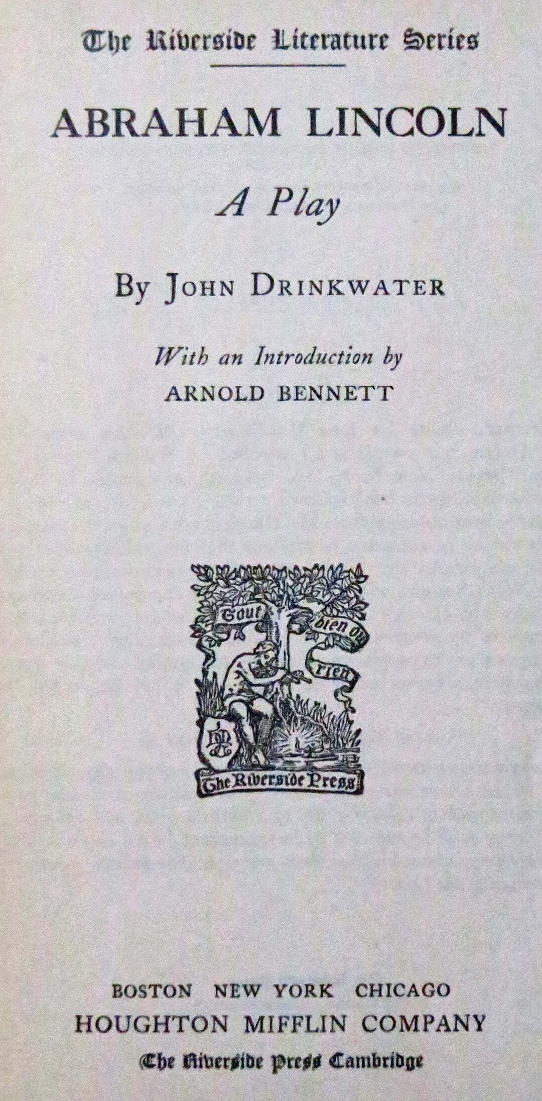 Drinkwater's Abraham Lincoln by John Drinkwater A Play Etsy