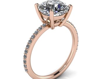 8mm Round Moissanite Engagement Ring - Emmet