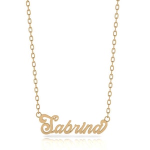 Script Nameplate Necklace