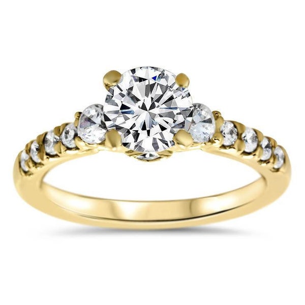 Diamond Accented Forever One Engagement Ring -  Carmella