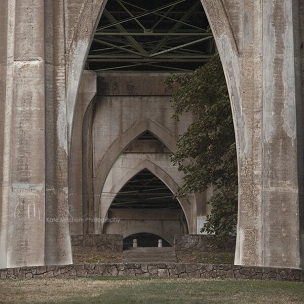 Digital Background of Cement Bridge Arches