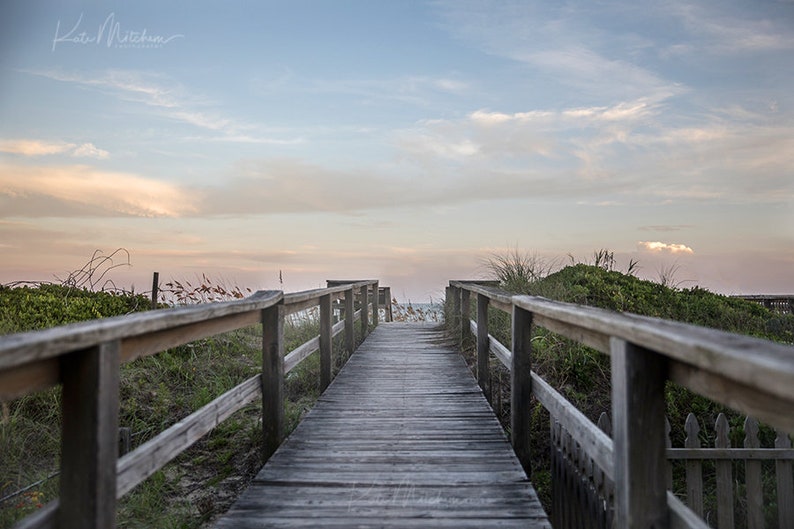 Digital background of boardwalk at beach at sunstet image 1