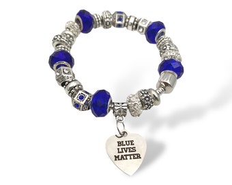 Blue lives Matter Charm Bracelet