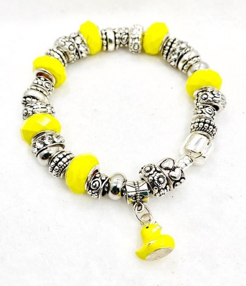 Yellow Duck Charm Bracelet - Etsy