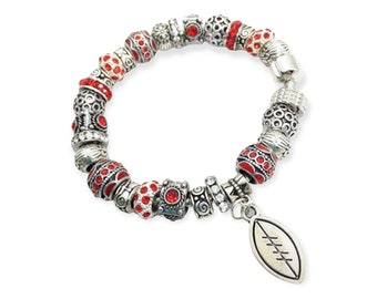 Football European style Charm Bracelet