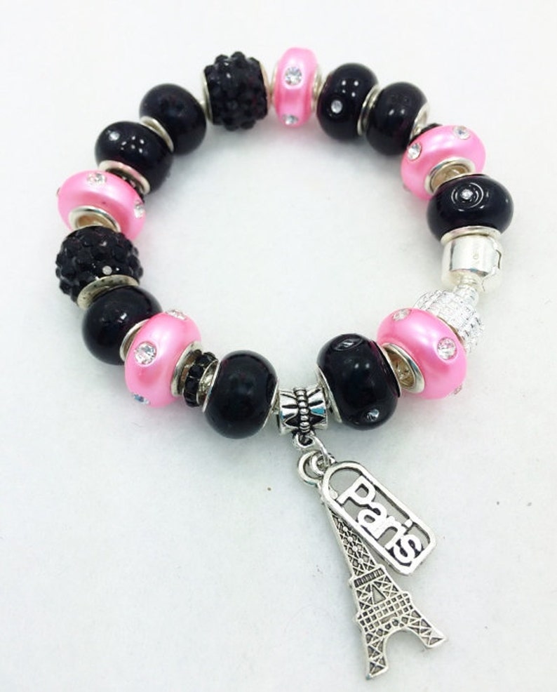 Pink Paris European Style Charm Bracelet Etsy