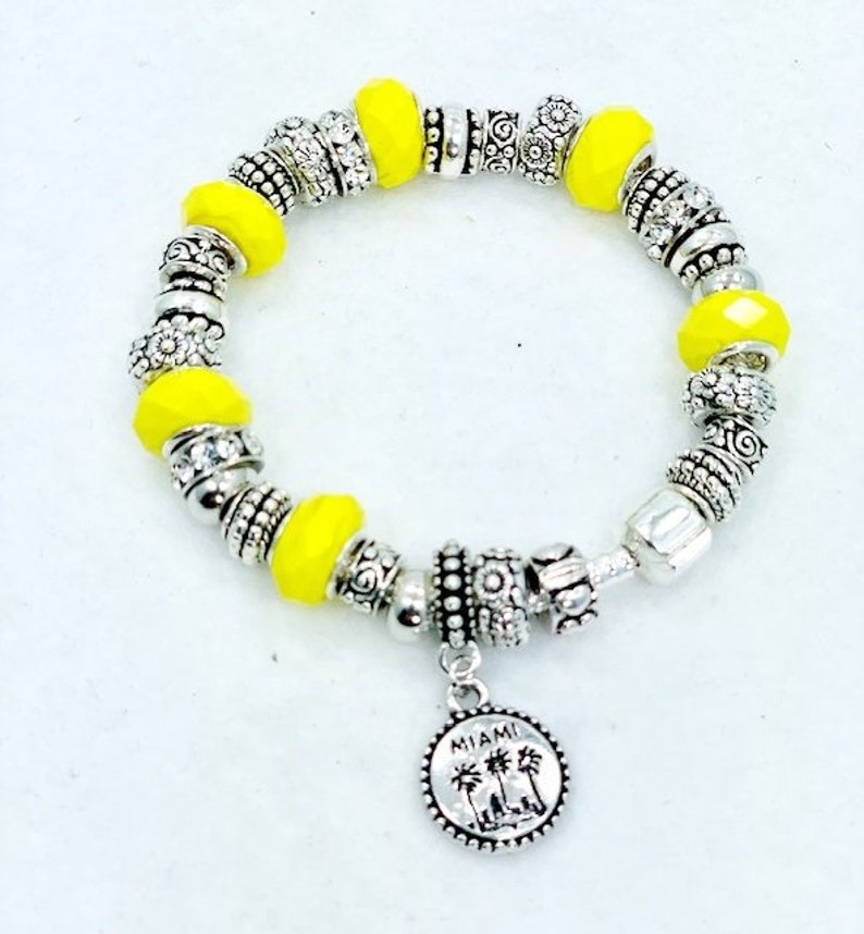 Miami Florida Charm Bracelet Etsy