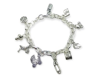 New Baby Charm Bracelet for Mommy to Be Adjustable Bangle - Etsy