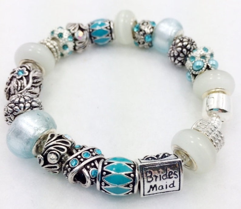 Bridesmaid European Charm Bracelet - Etsy