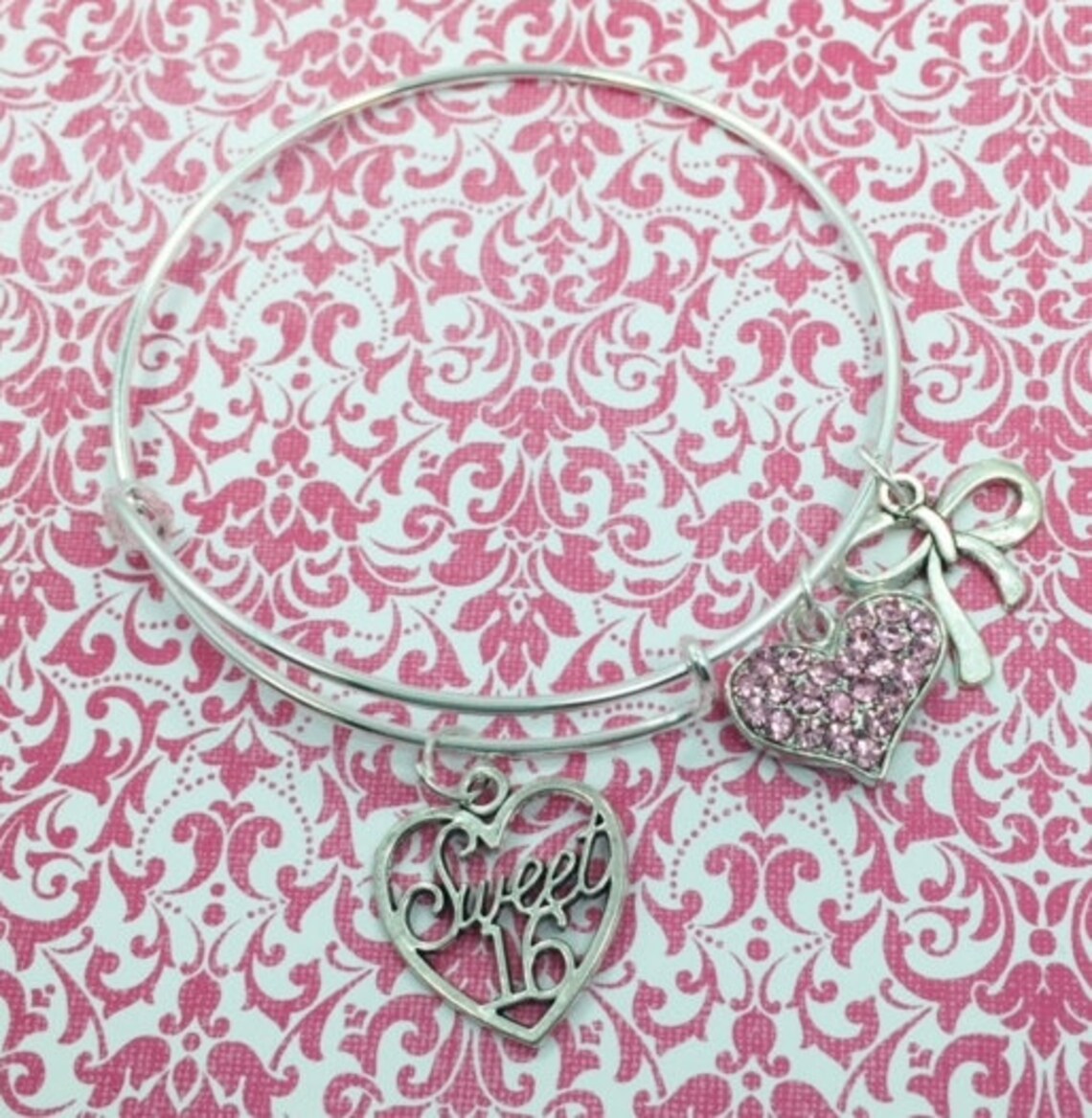 Bangle Charm Bracelet Sweet 16 Etsy