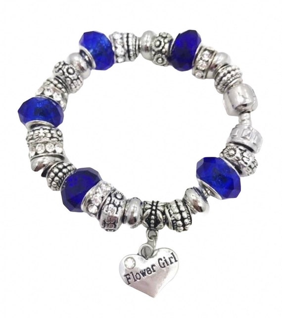 Flower Girl Charm Bracelet Etsy