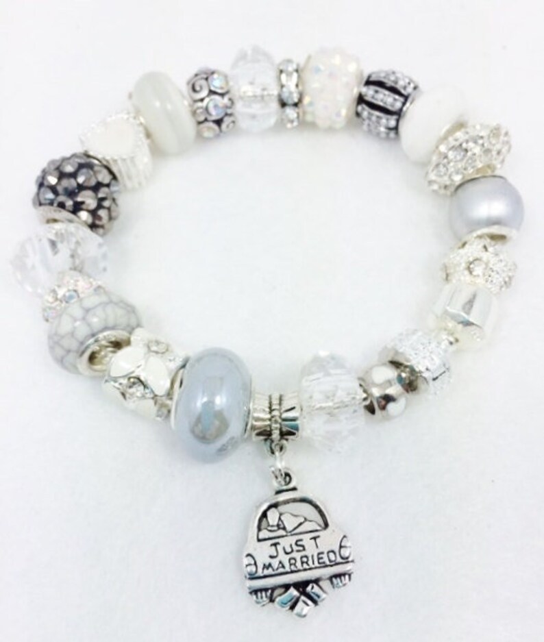 Just Married Charm Bracelet Etsy