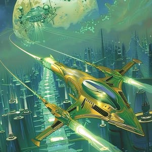 CGI Futuristic Spaceship | 90s Computer Graphics | Digital Download | Science Fiction | 0004
