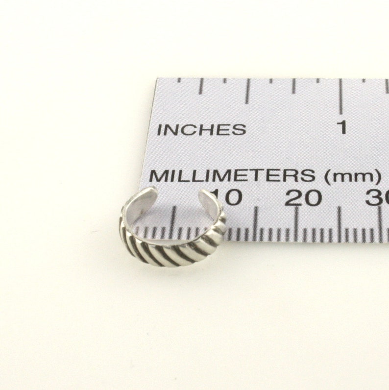 Non Pierced Cartilage Earring Sterling Silver Ear Band Grooved Stripe Design Cartilage Cuff Ear Cuff