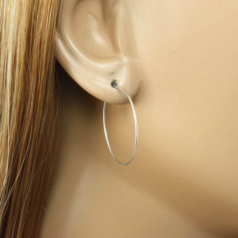 Small Sterling Silver Hoop Earring Set Hoop Earrings Thin Etsy