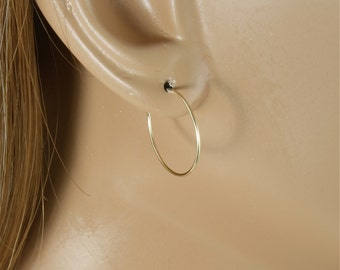 Small Hoop Earrings, 5/8"(16mm) 14 KT Gold Filled Hoop Earrings, Thin Hoop Earrings, Simple Hoop Earrings, Classic Hoop Earrings, One Pair